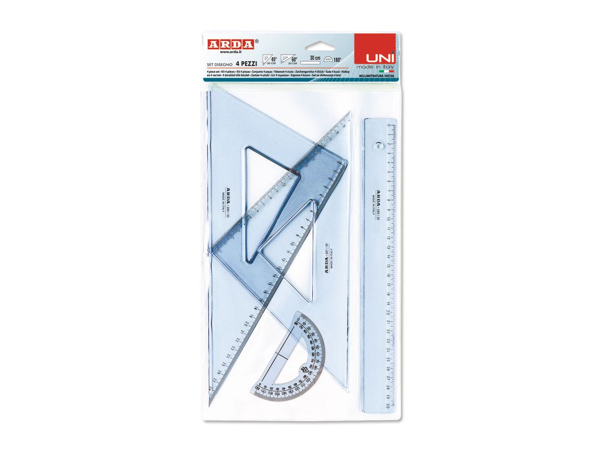 ARDA Zeichenset Set 30cm 70430SS UNI, 4 Stück (8003438704306)
