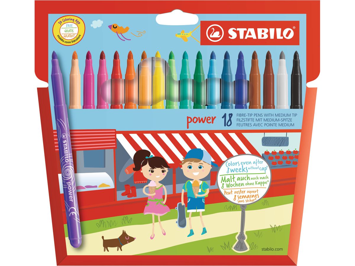 STABILO Fasermaler Power 280/1801 Etui 18 Stück (3168070280184)