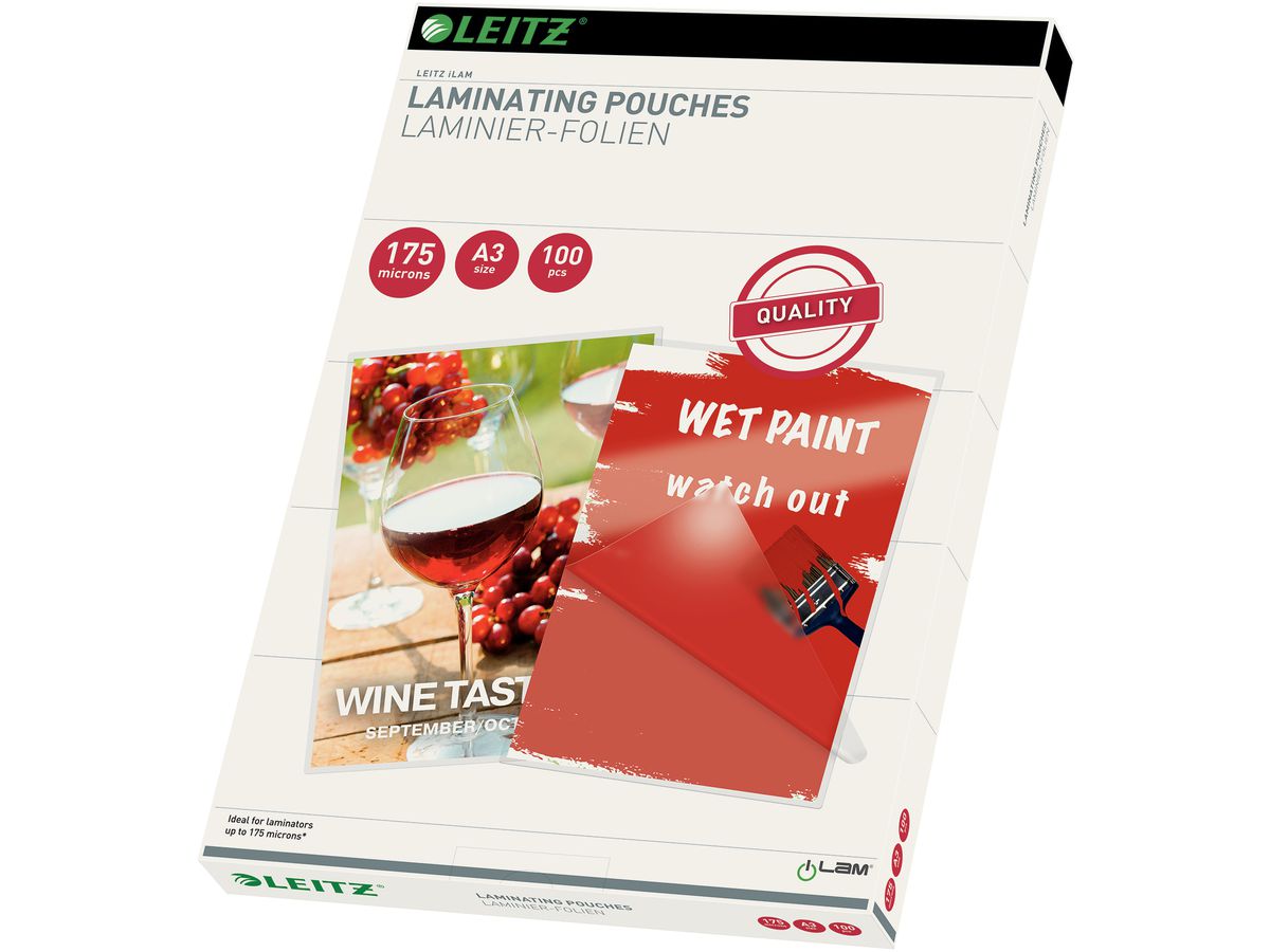 LEITZ Laminiertasche A3 16932 glanz, 175my 100 Stk (5411313169325)