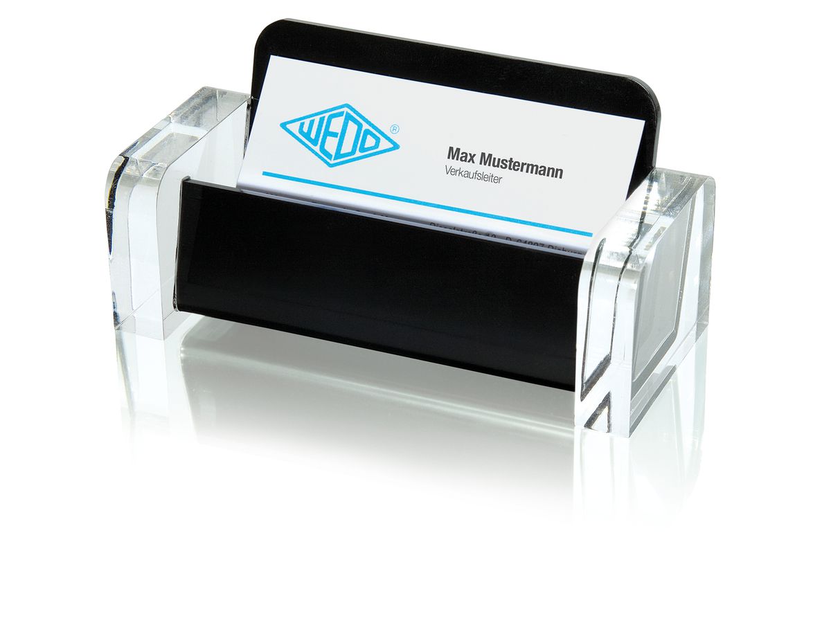 WEDO Visitenkartenhalter Exklusiv 604401 11.5x5.5x5 Acryl schw./trans. (4003801796406)