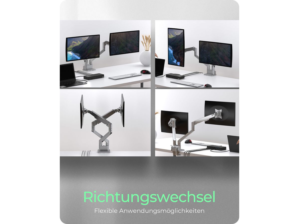 ICY BOX Dual Monitor Stand IB-MS524-T 17-32 inch 1-9kg silver grey (4250078174189)