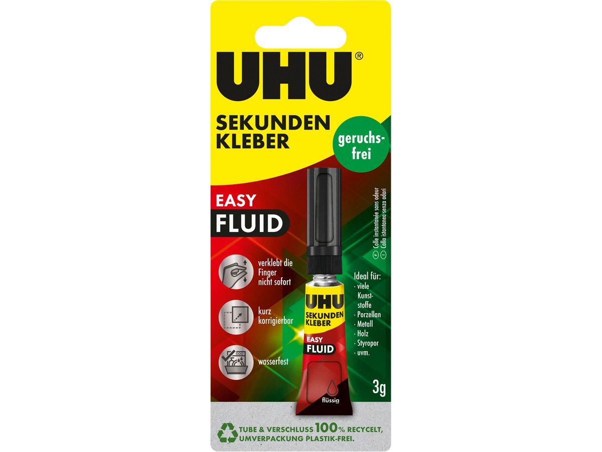UHU Sekundenkleber 3g 46130 flüssig, lösungsmittelfrei (4026700461305)