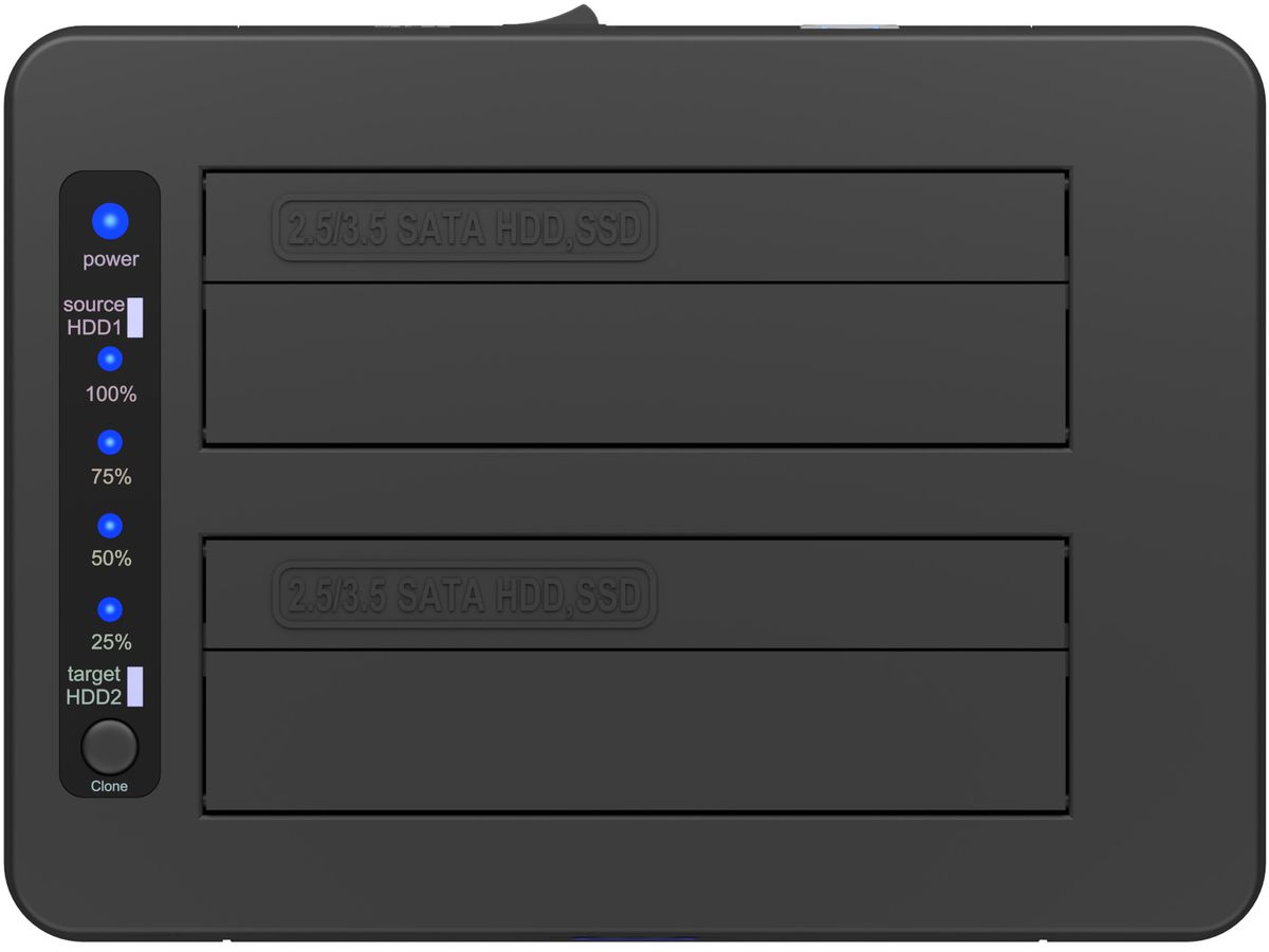 ICY BOX CloneStation for 2.5/3.5 inch IB-1233CL-CR incl. card reader,USB-A (4250078174547)