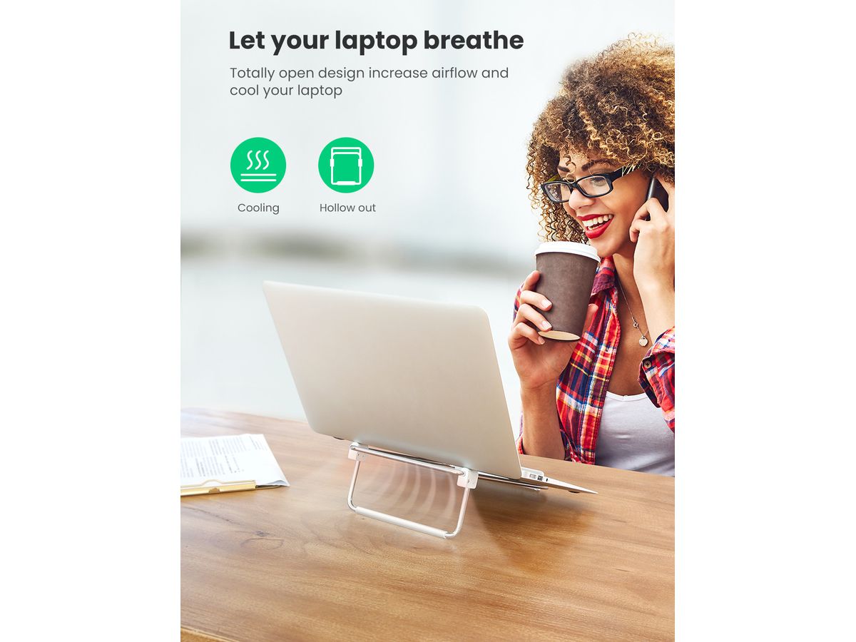 UGREEN Desktop adj. Laptop Stand 80348 Silver (BB) (6957303883486)