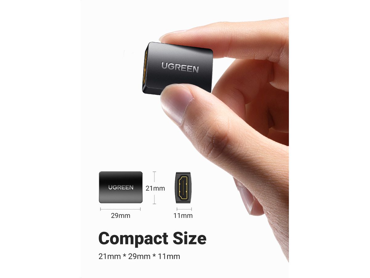 UGREEN Adapter HDMI Female/Female 20107 Black, (BB) (6957303821075)