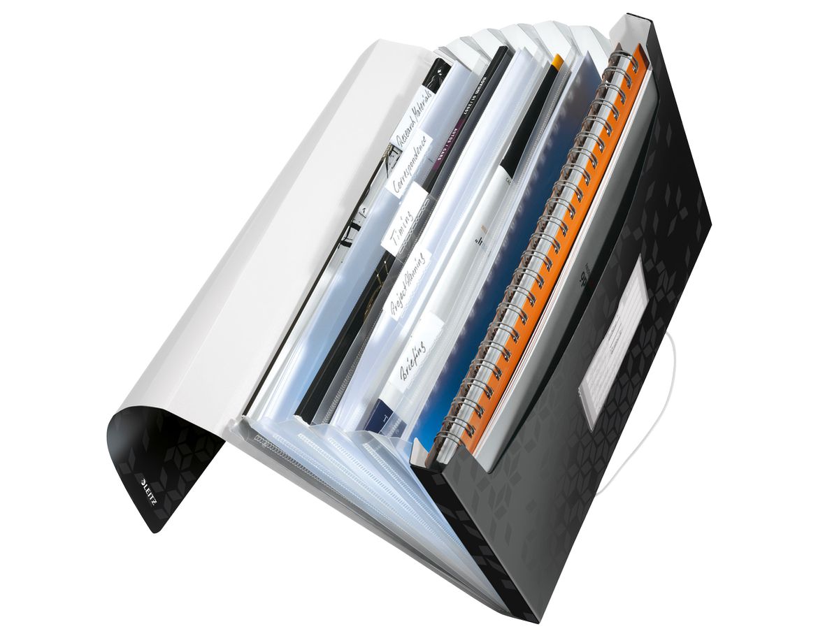 LEITZ Projektmappe WOW A4 4589-00-95 schwarz 5 Fächer (4002432121045)