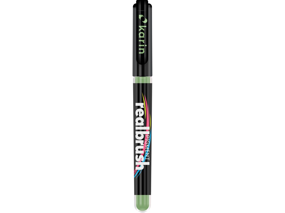 KARIN Real Brush Pen 0.4mm 33Z358 Pigment, vert clair pastel (5904446032258)