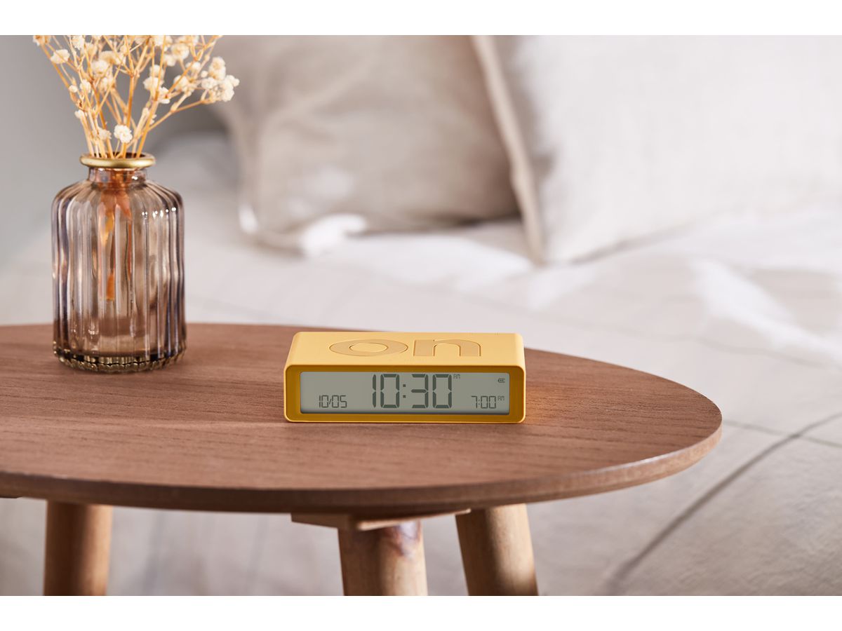 LEXON Wecker Flip Classic LR157J9 gelb, USB-C (3660491209398)