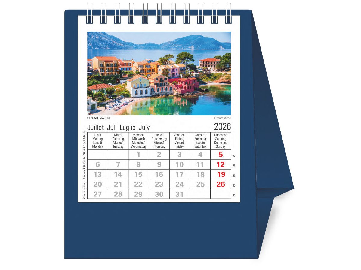 NOVOS Tischkalender Europa 2026 500046 1M/1S dunkelblau ML 11.5x14cm (9771663500046)