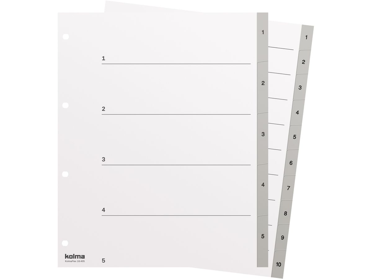 KOLMA Répertoires KolmaFlex A4+ 18.405.03 gris 1-5 (7611967180198)