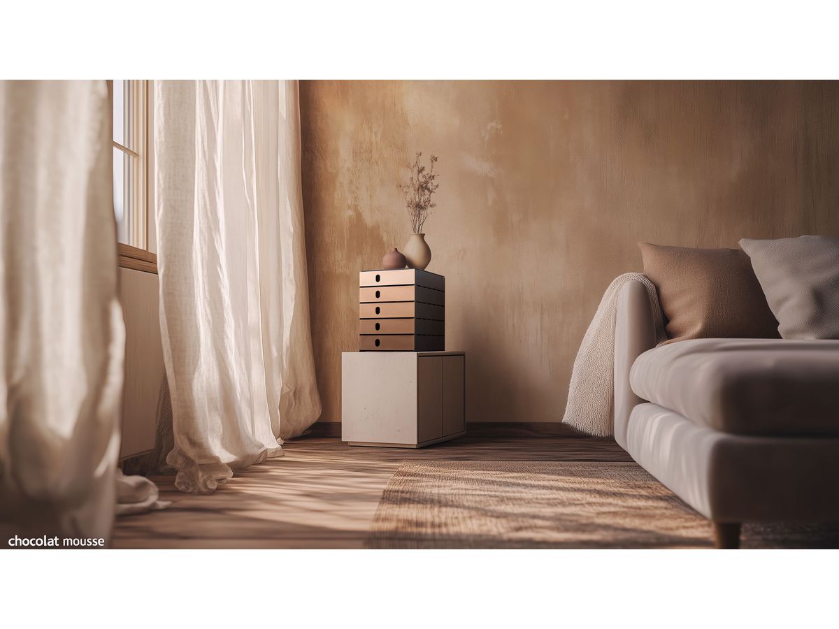 STYRO Schubladenbox styroval öko 14-8000.9mo schwarz/mocca 5 Schubladen (7612176095396)