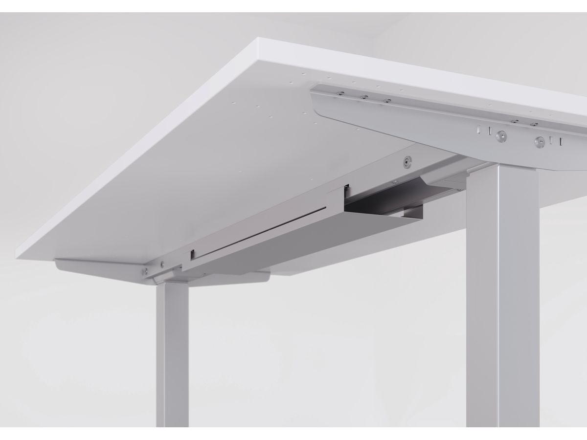 APOLLO Bürotisch ONE 140x67cm VXMST614/W/S weiss/silber, elektrisch (4032062189375)