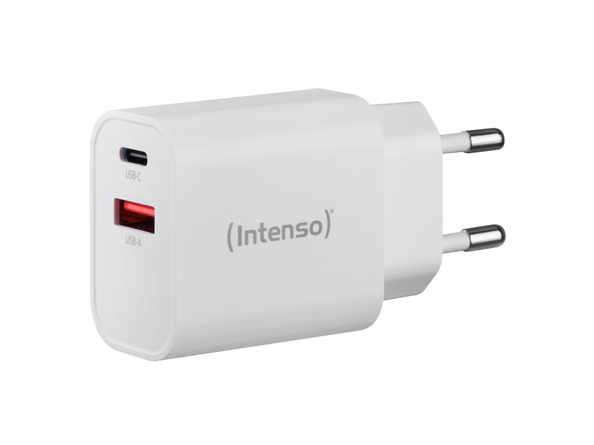 INTENSO Power Adapter W30AC Charger 7803012 30W, USB-A & USB-C, white (4034303033287)