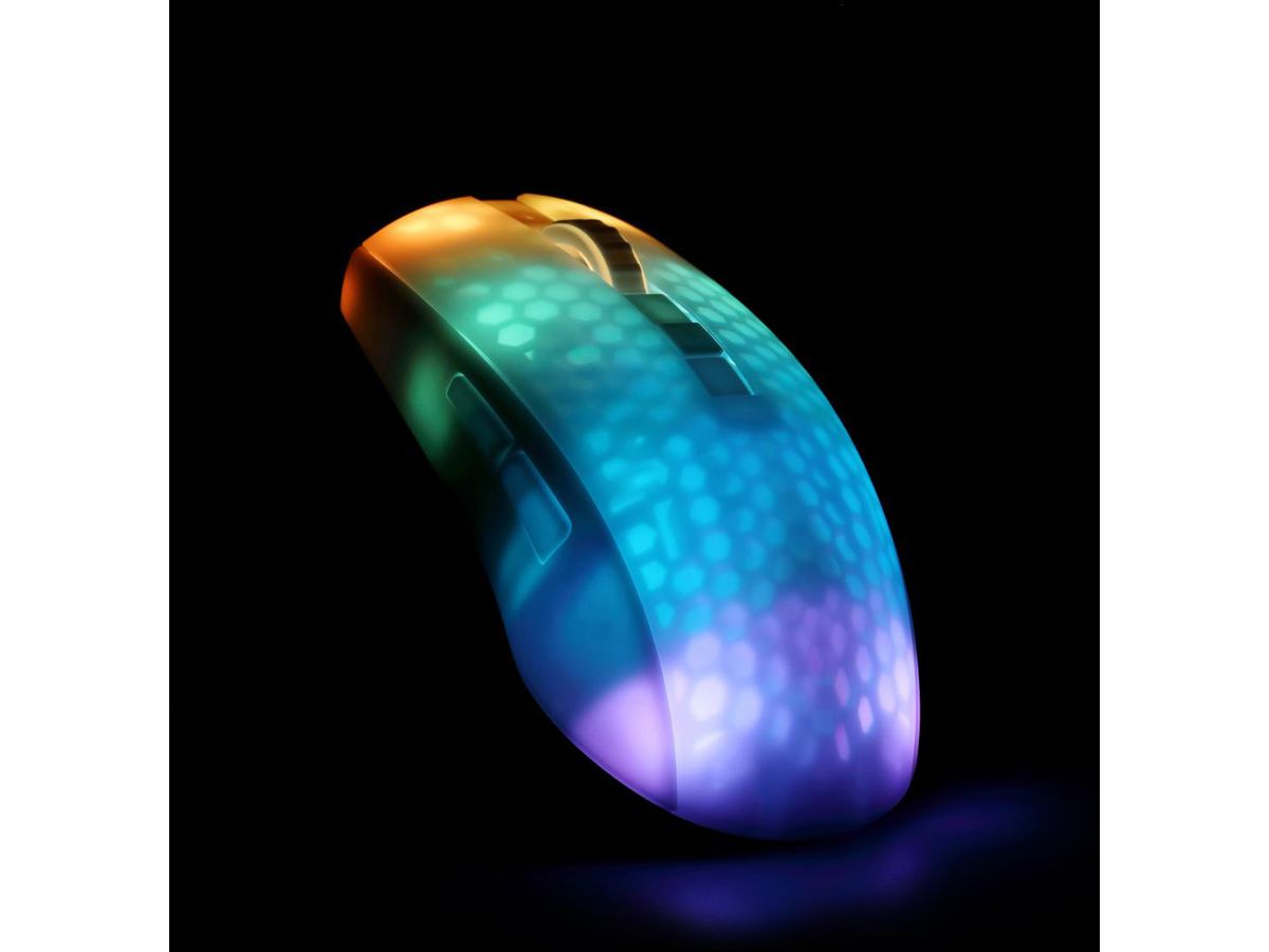 DELTACO Ultralight Gaming Mouse, RGB GAM-144-W Semi-Transparent, WM87,White (7333048058607)