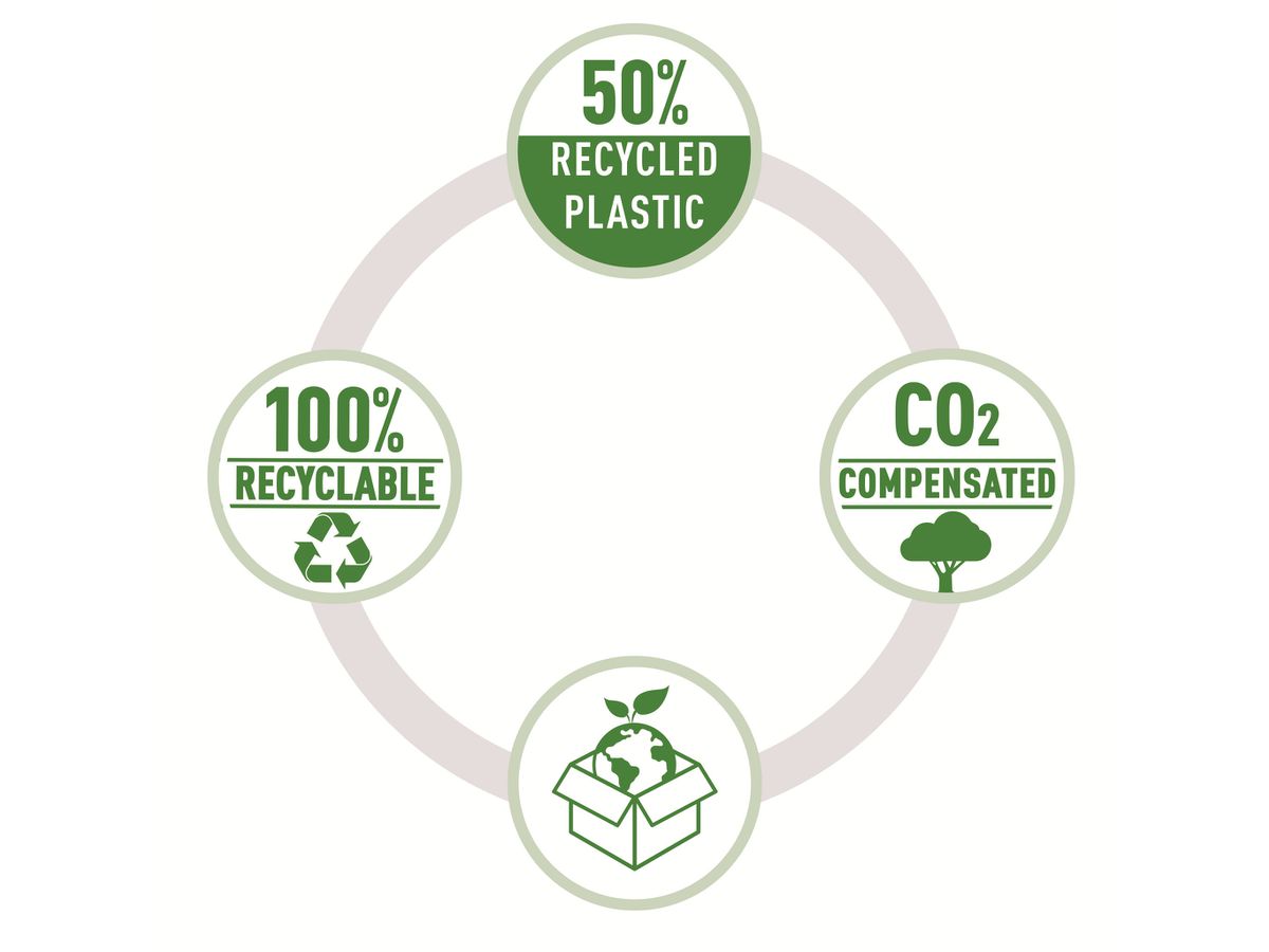 LEITZ Perforatore NeXXt Recycle 5010-00-55 verde, CO2 neutro 10 fogli (4002432135325)