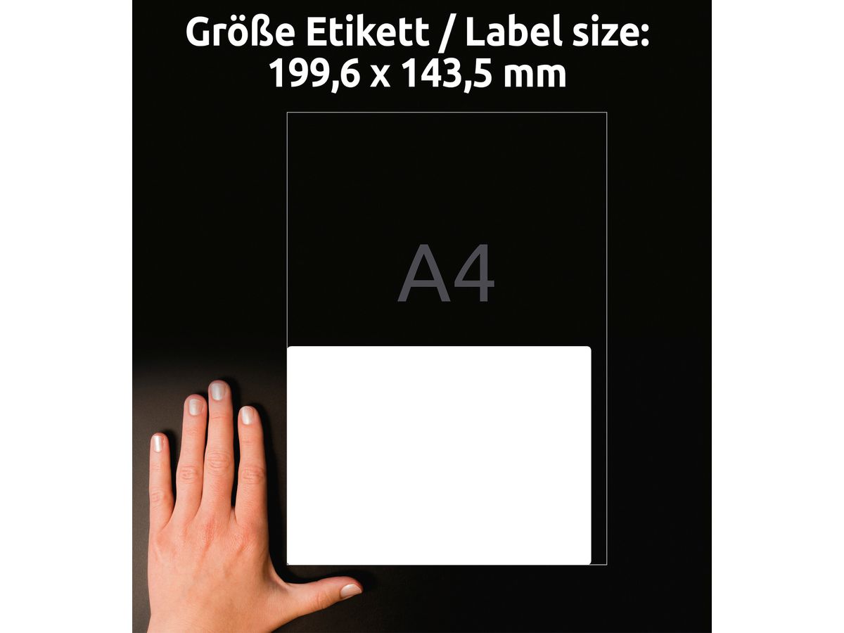 AVERY ZWECKFORM Etiketten 199,6x143,5mm L4734REV1 weiss 200 Stück (4004182433324)