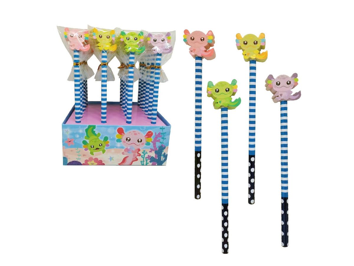 ROOST Matita con gomma AXRE-001 Axolotl, assorti (7613532080155)