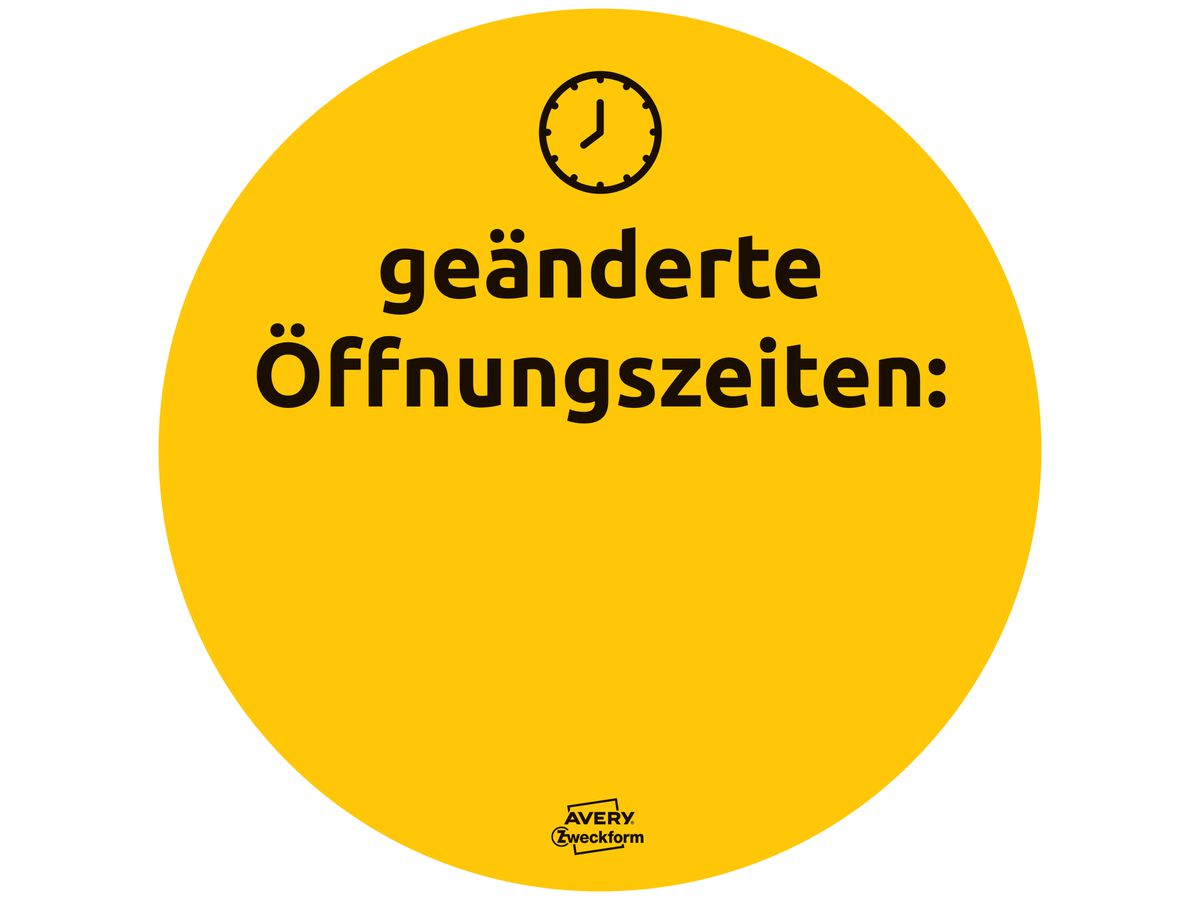 AVERY ZWECKFORM Hinweis-Aufkleber DE 20cm 49400 Set für Handel 12 Stück (4004182494004)