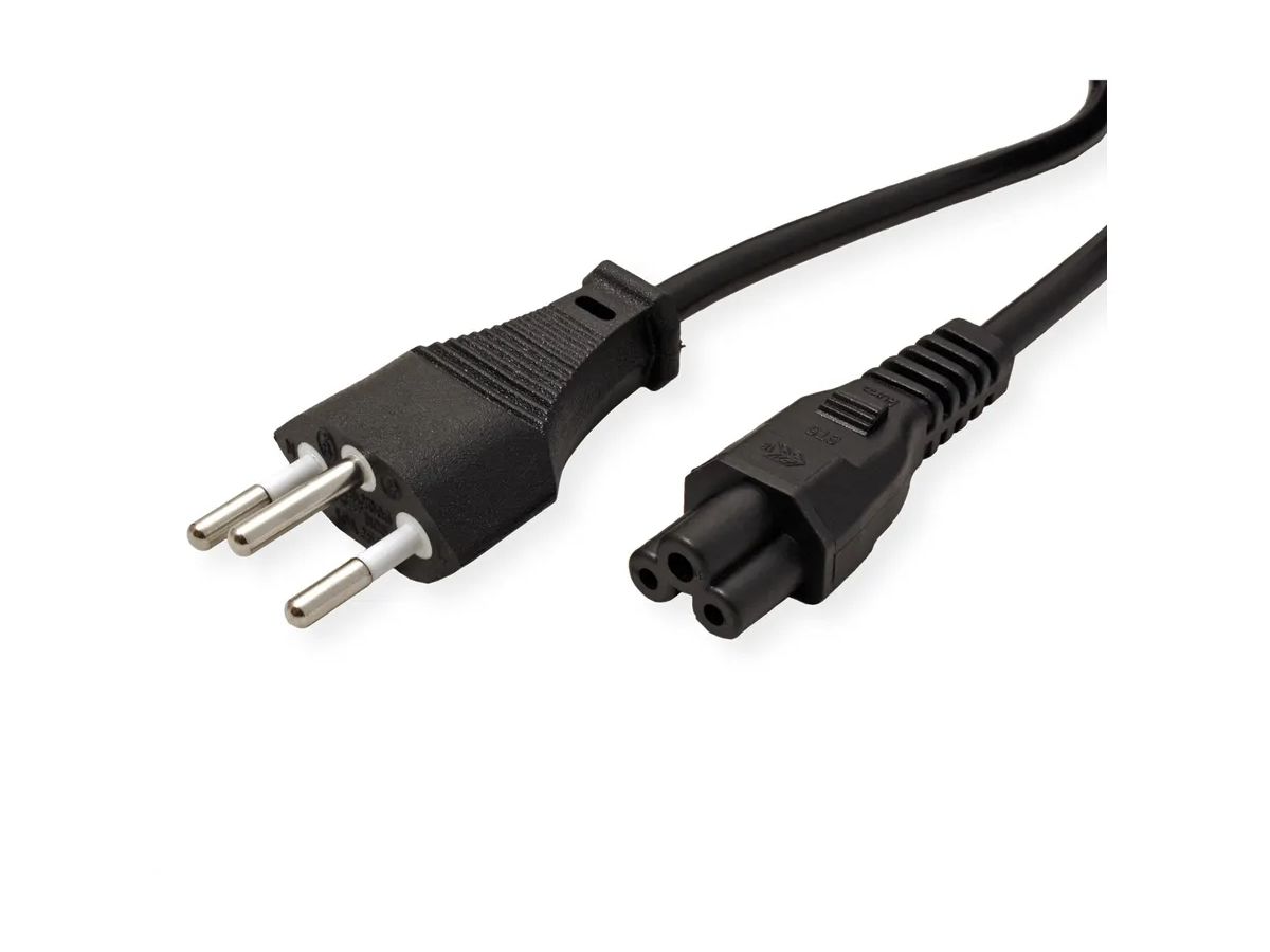 VALUE Netzkabel Black 19.99.2097 T12 auf C5, 3polig 1m (7611990917075)