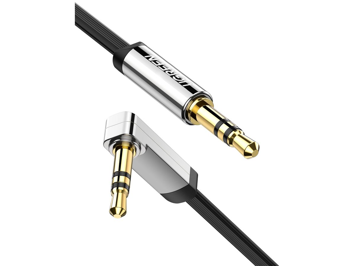 UGREEN Cable 3.5mm Male/Male 10597 Straight angle flat,1m,(BB) (6957303815975)