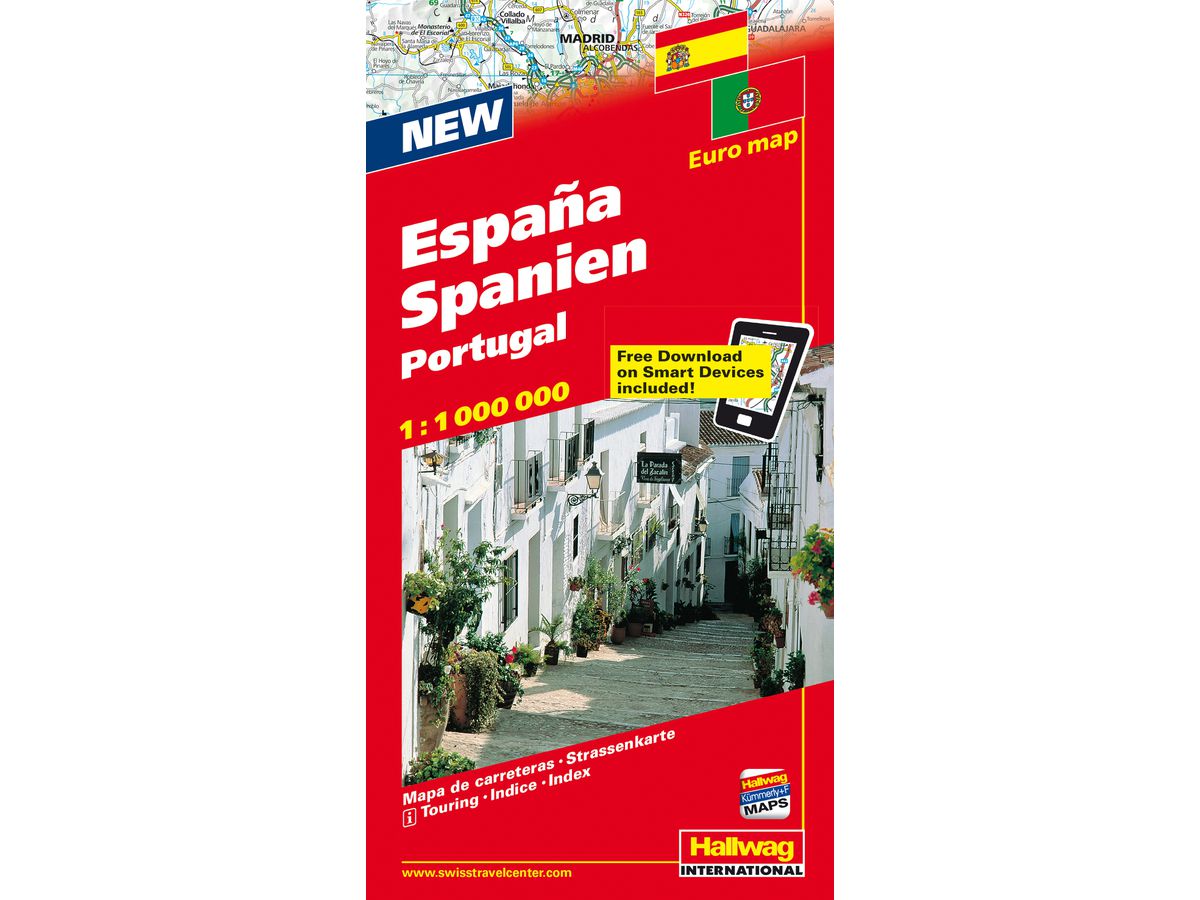 HALLWAG Strassenkarte 3-8283-1080- Spanien-Portugal 1:1 Mio. (9783828310803)