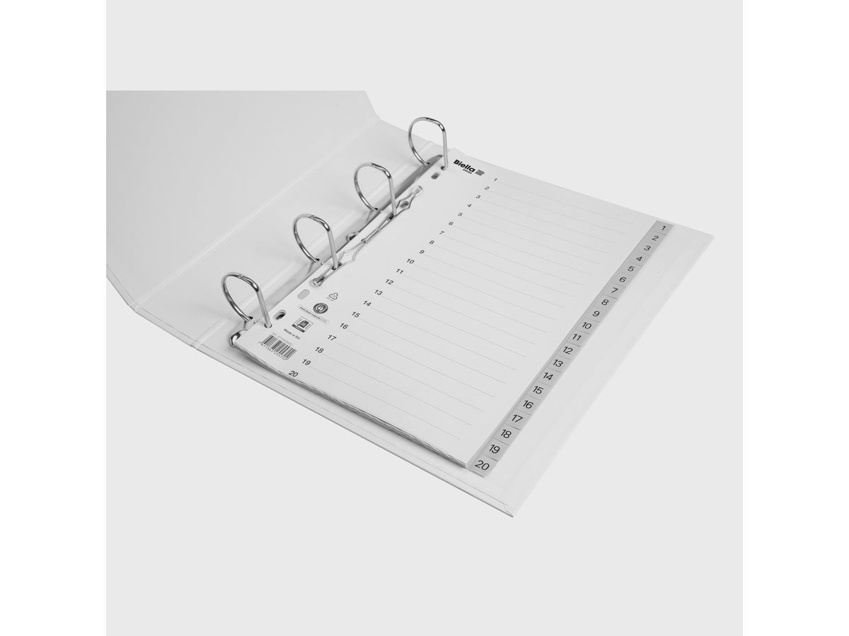 BIELLA Register PP A4 47142000U grau 1-20 (7611365255702)