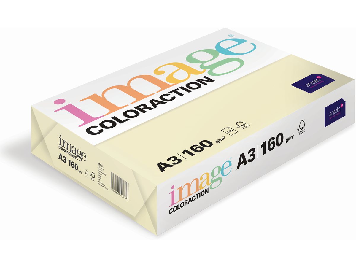 IMAGE COLORACTION Carta per copie Atoll A3 294531 120g, avorio 250 fogli (7611115018427)