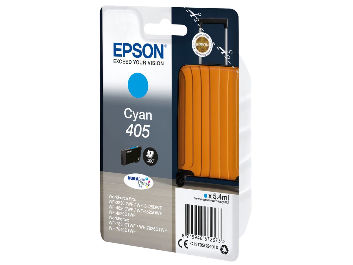 EPSON Cartouche d'encre 405 cyan T05G24010 WF-7830DTWF 300 pages (8715946672373)