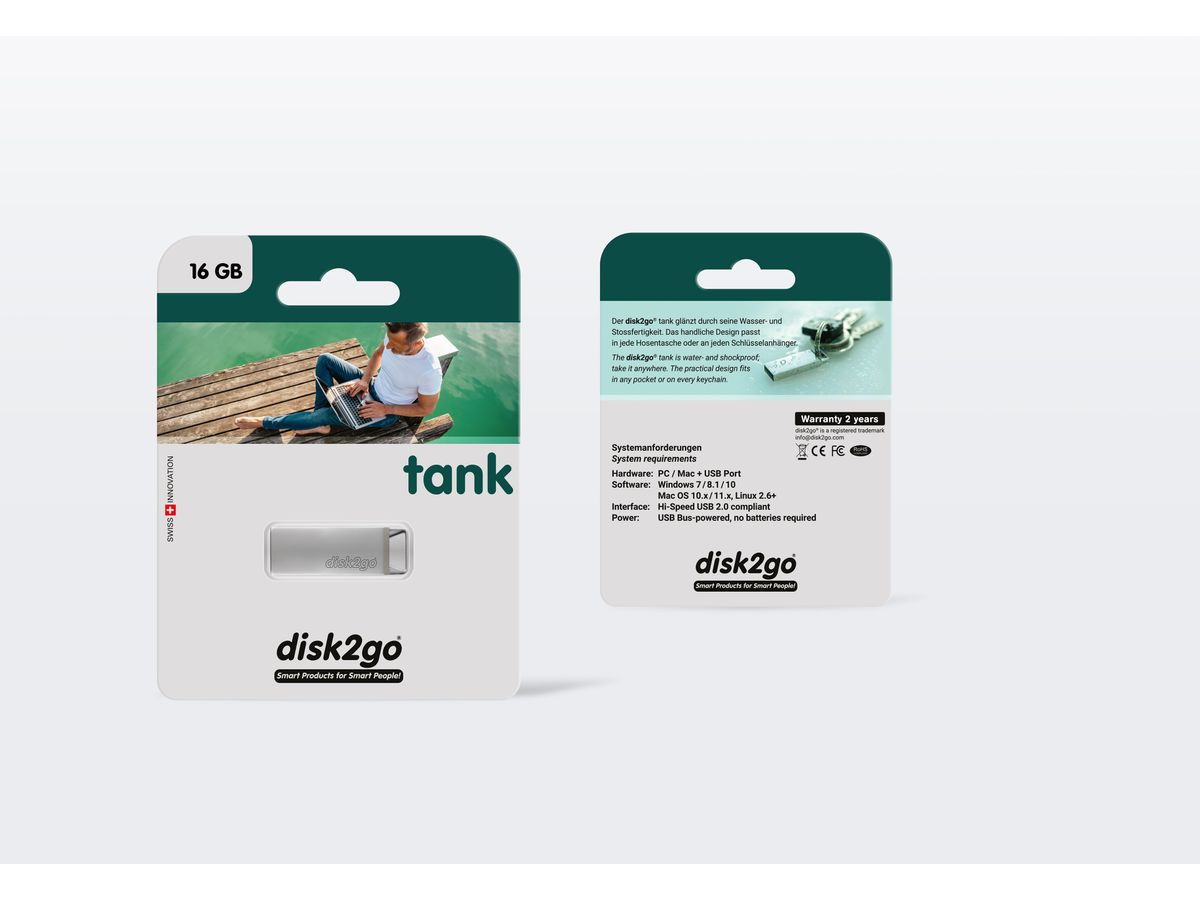 DISK2GO USB-Stick tank 2.0 16GB 30006581 USB 2.0 (7640111166764)