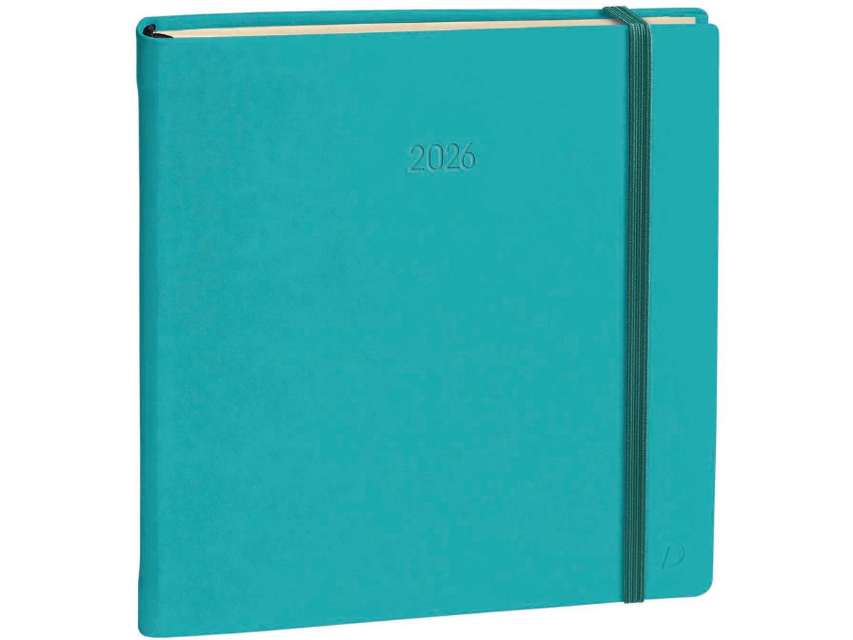 QUO-VADIS Agenda Exec. Prest. Silk 2026 905494Q 1S/2P turquoise ML 16x16cm (3371010512522)