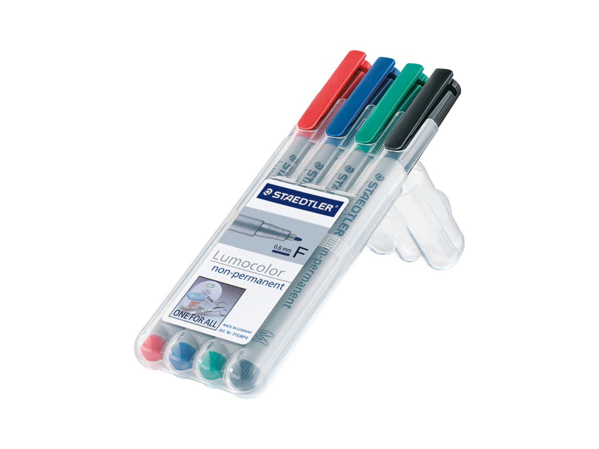 STAEDTLER Lumocolor non-perm. F 316 WP4 4 Farben ass. (4007817304549)