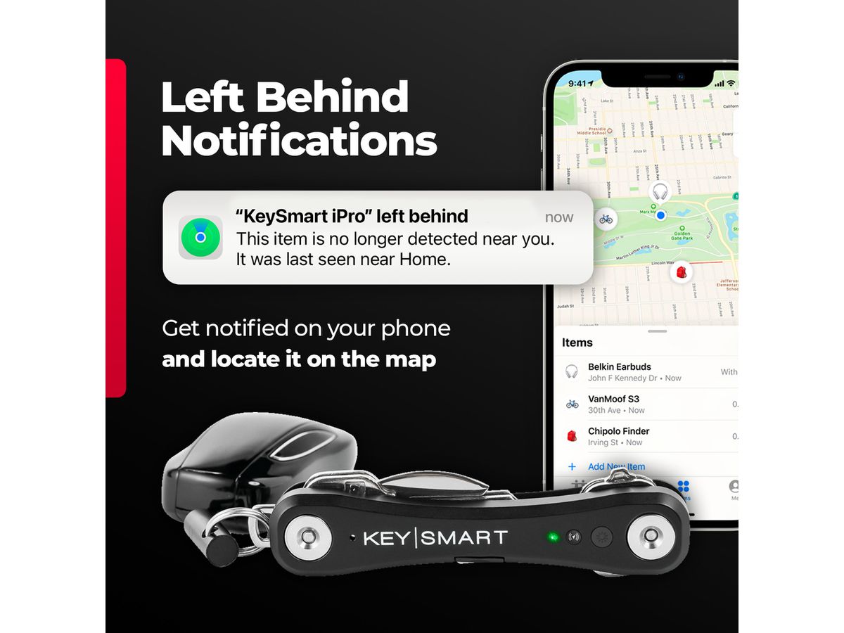 KEYSMART iPro V3 KS431-BLK Apple Find My, Black (0810024053605)