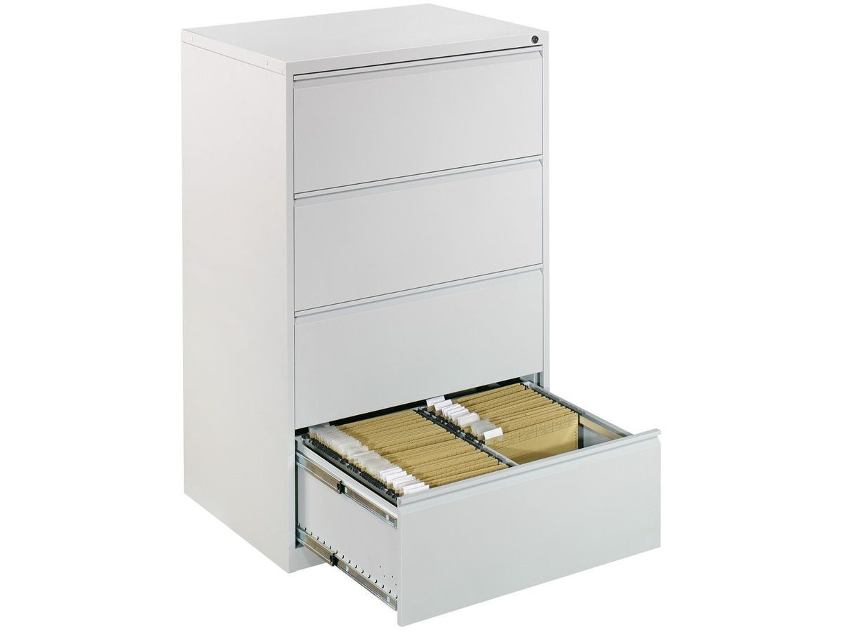 EDGY Armadio con ante battenti 3424 4 cassetti stretti, grigio (7630006738343)