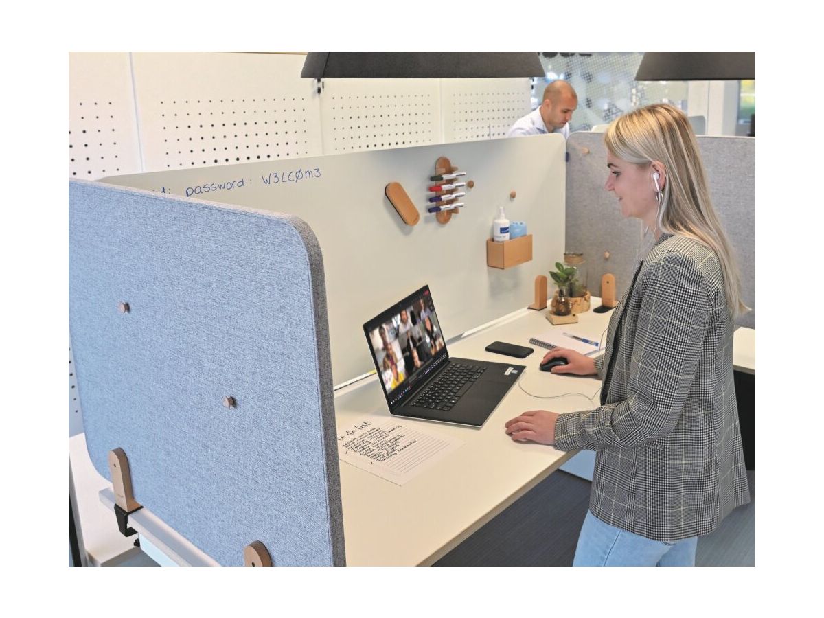 LEGAMASTER Tischtrennwand 80x60cm 7-209833 ELEMENTS, beige, Standfuss (8713797101226)