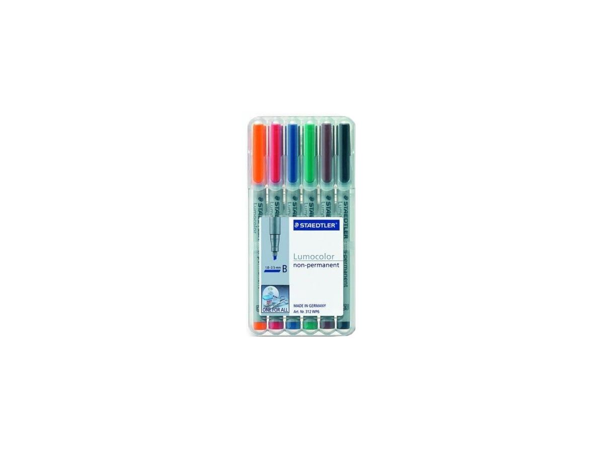 STAEDTLER Lumocolor non-perm. B 312 WP6 6 couleurs ass. (4007817323380)