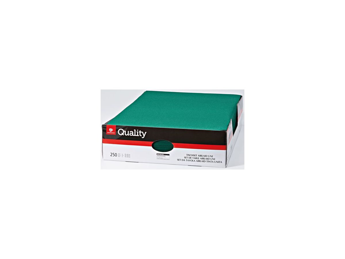 QUALITY Tischset Airlaid uni 992708 grün 250 Stück (7610034543300)