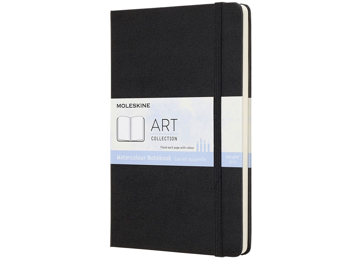 MOLESKINE Aquarell Taccuino L/A5 715635 200g, HC, nero (8058341715635)