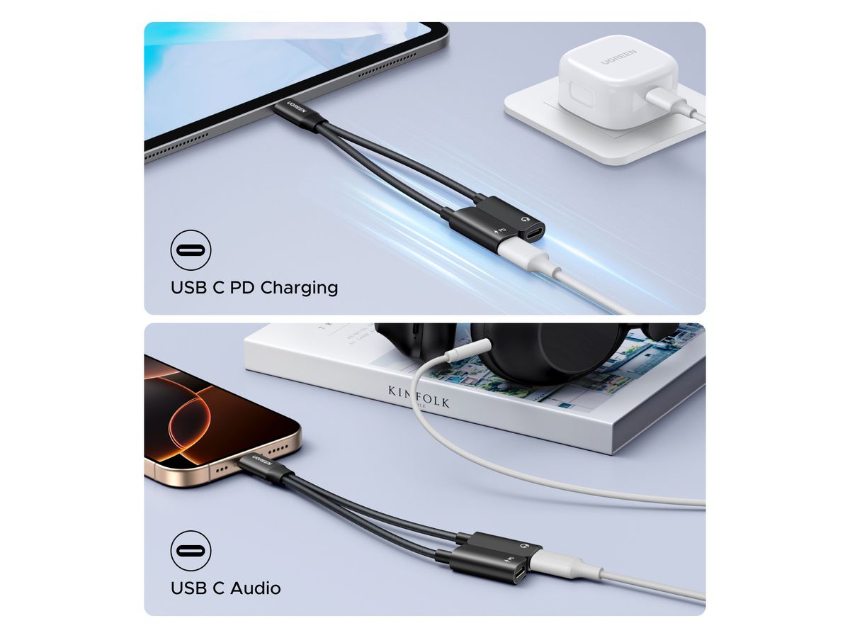 UGREEN Audio Adapter 2-in-1 45800 1xUSB-C In, 2x-USB-C Out (6941876248001)