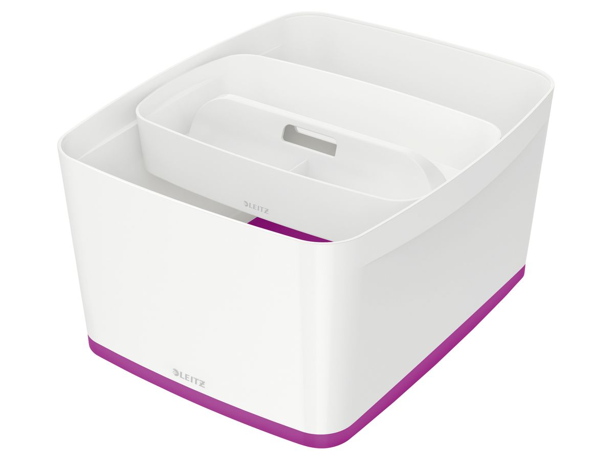 LEITZ MyBox L avec couvercle 18lt 5216-10-62 blanc/violet (4002432121649)