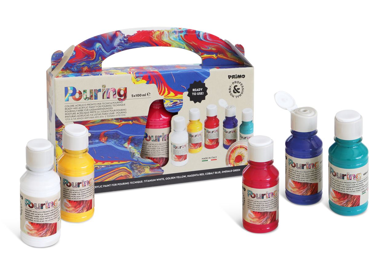 PRIMO Acrylfarbe Box 4002P5S pouring 5x100ml (8006919310973)