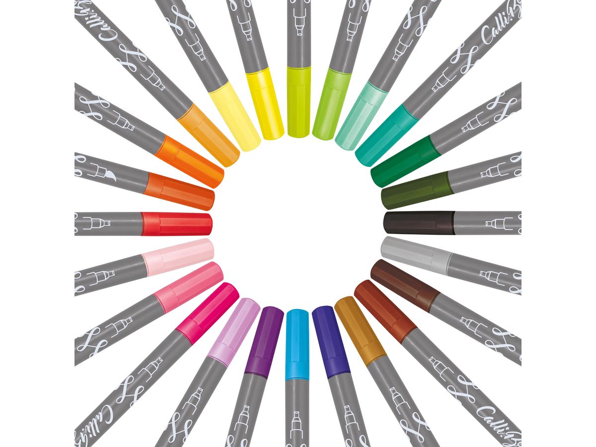 ONLINE Callibrush Pen Double Tip 2mm 19053/6 Fluo Yellow (4014421190536)