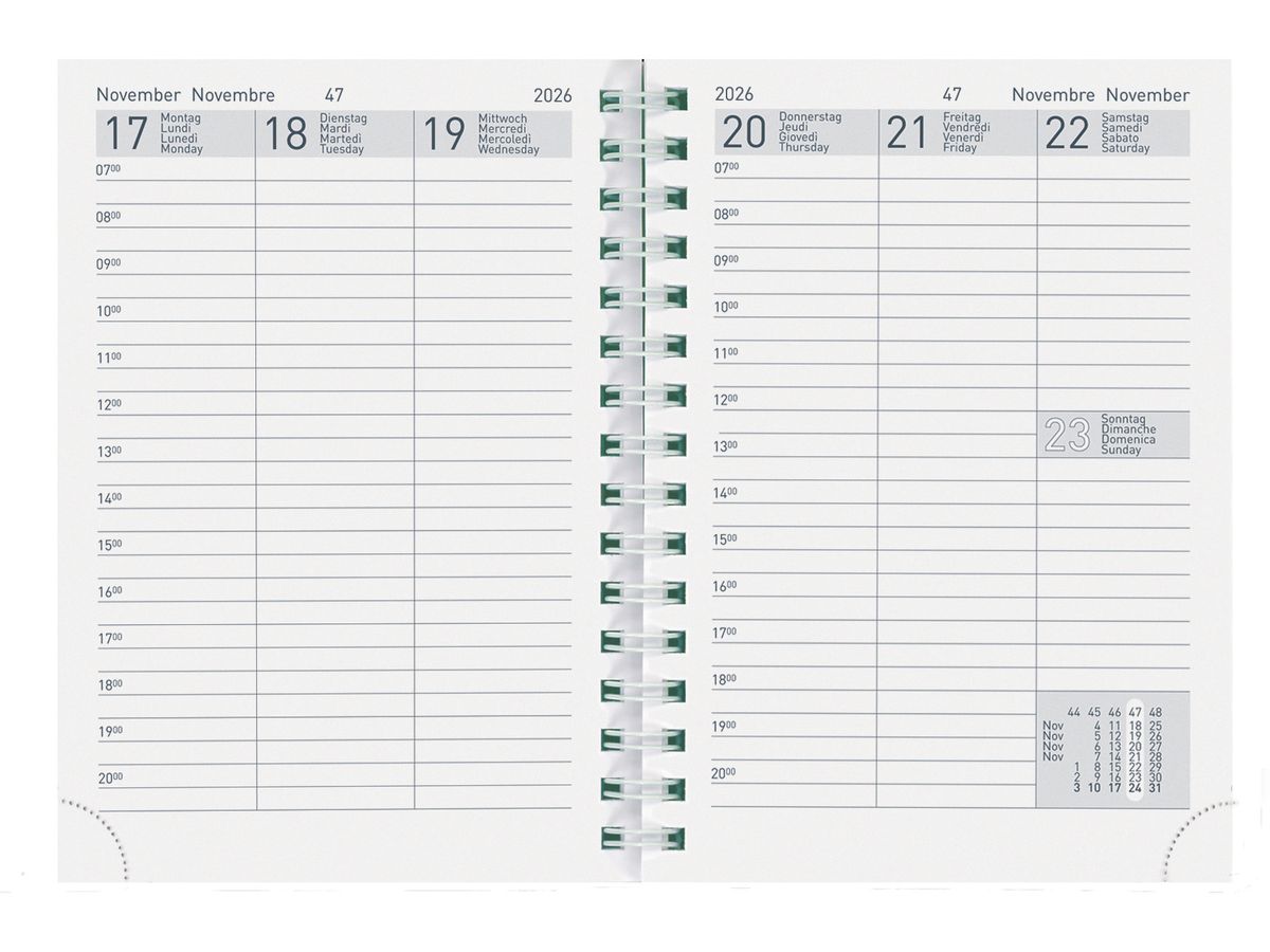 BIELLA Agenda Rex Wire-O 2026 825778000026U 1S/2P sostituto ML 10.1x14.2cm (7611365526031)