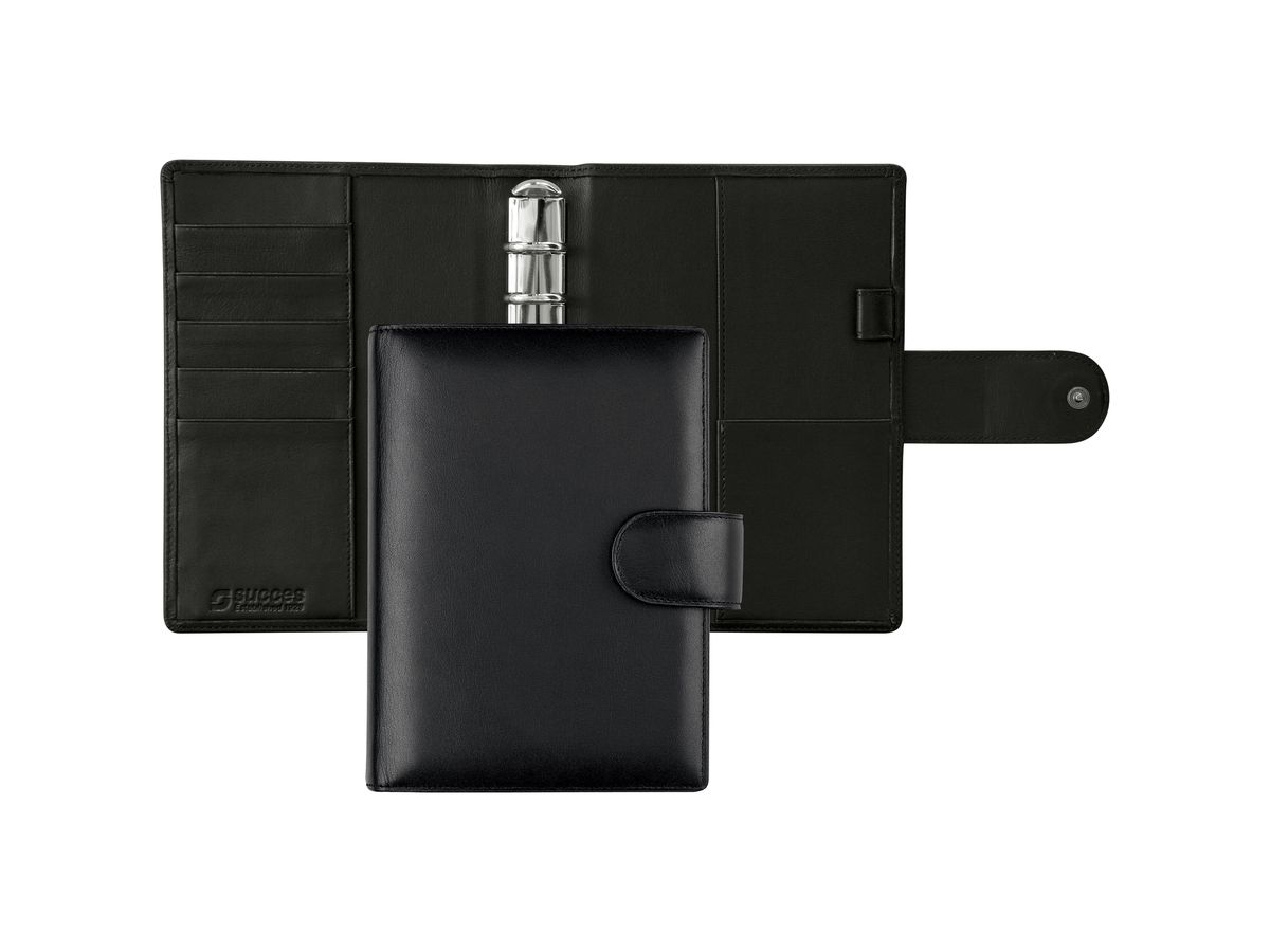 SUCCES Agenda Senior Ringbuch Nappa 84546102U schwarz 13x17.8cm (8712254033087)