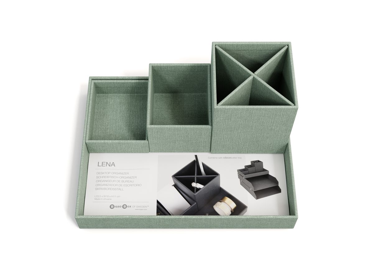 BIGSO BOX OF SWEDEN Stifteköcher Set Lena 7974C1601 Leinen, 4-teilig, mintgrün (7330061063816)