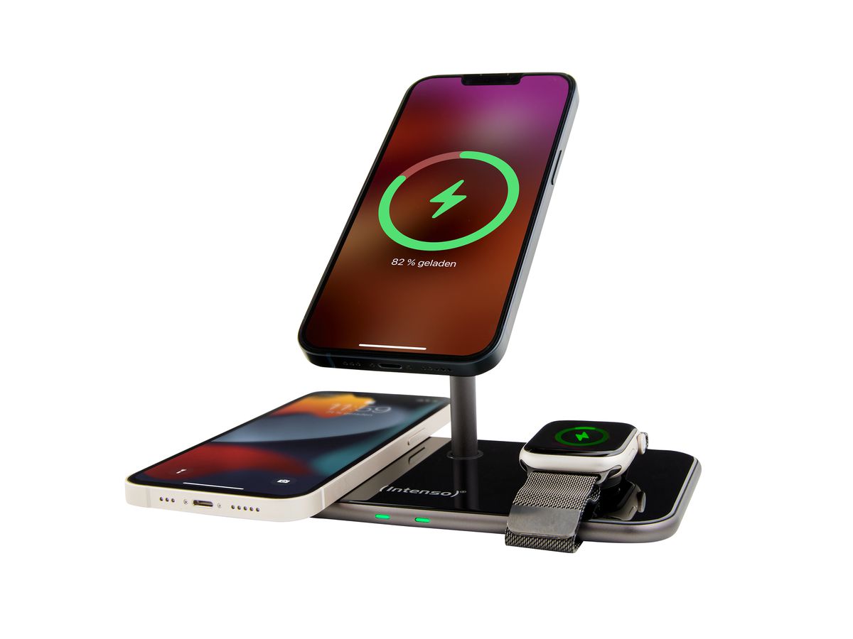 INTENSO Magnetic Wl Charg. Stand MB13 7410810 MagSafe comp., 3 in 1 black (4034303032709)