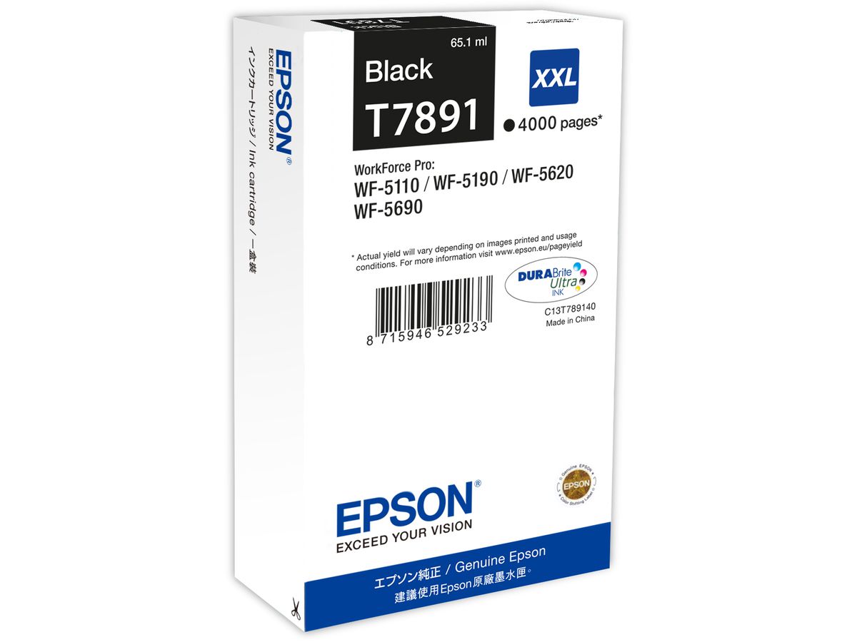 EPSON Cart. d'inchiostro XXL nero T789140 WF 5110/5620 4000 pagine (8715946529233)