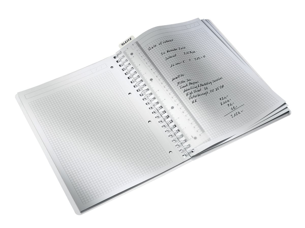 LEITZ Collegeblock WOW PP A4 4638-00-95 nero quadrettato (4002432121335)