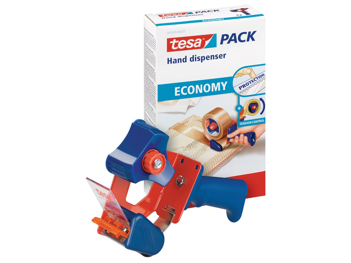 TESA Tesapack Handabroller Economy 630000001 blau, bis 50mm Rollenbreite (4042448913852)