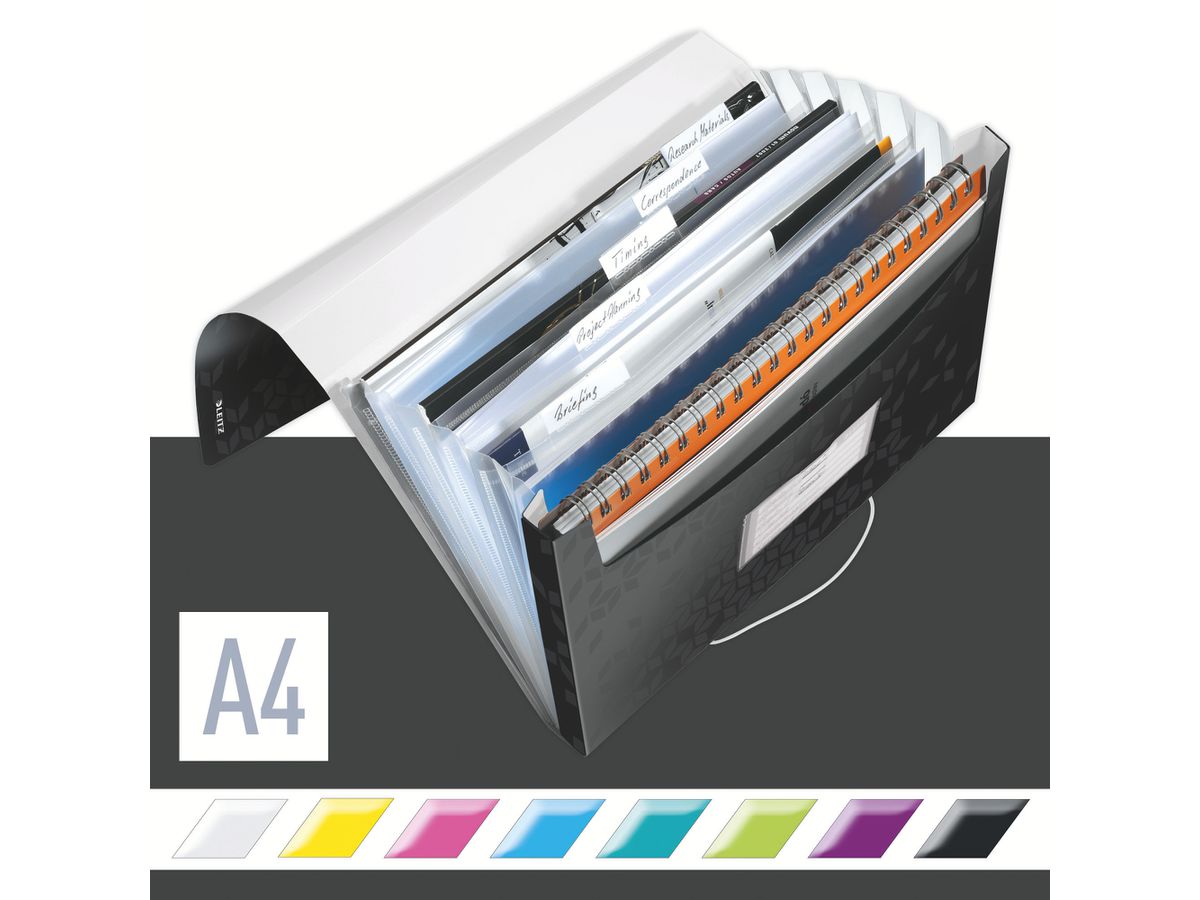 LEITZ Projektmappe WOW A4 4589-00-95 schwarz 5 Fächer (4002432121045)