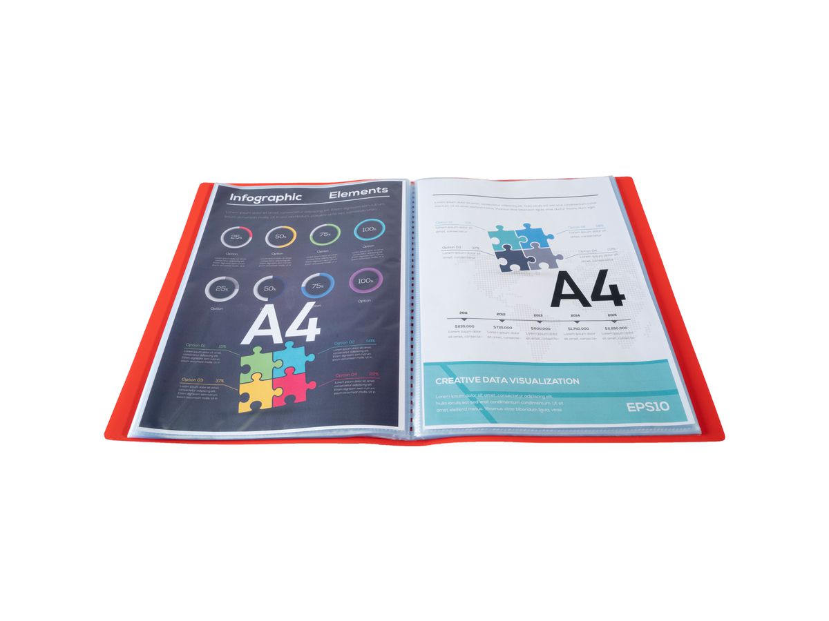 EXACOMPTA Livre présentation A4 8565E rouge 60 sacs (3130630085652)